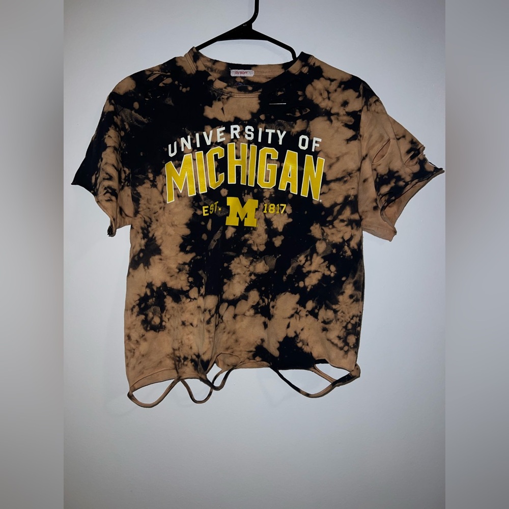 Ladies University of Michigan Tie-Dye Top